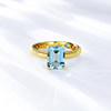 18K yellow gold and aquamarine ring