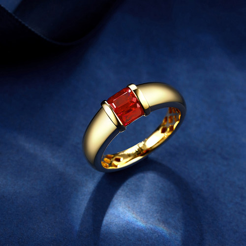 HIVENGI/海梵纪1ct天然缅甸红宝石戒指18K黄金 彩色宝石女戒 - 图0