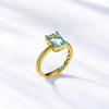 18K yellow gold and aquamarine ring