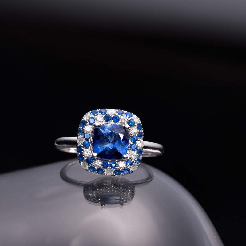 Haifanji jewelry white gold natural tanzanite ring