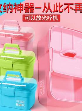 美甲工具箱可放光疗机双层纹绣