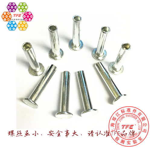 M3M4M5M6铁平头半空心铆钉 镀锌平头铆钉半空芯铆钉 铁铆钉GB875 - 图0