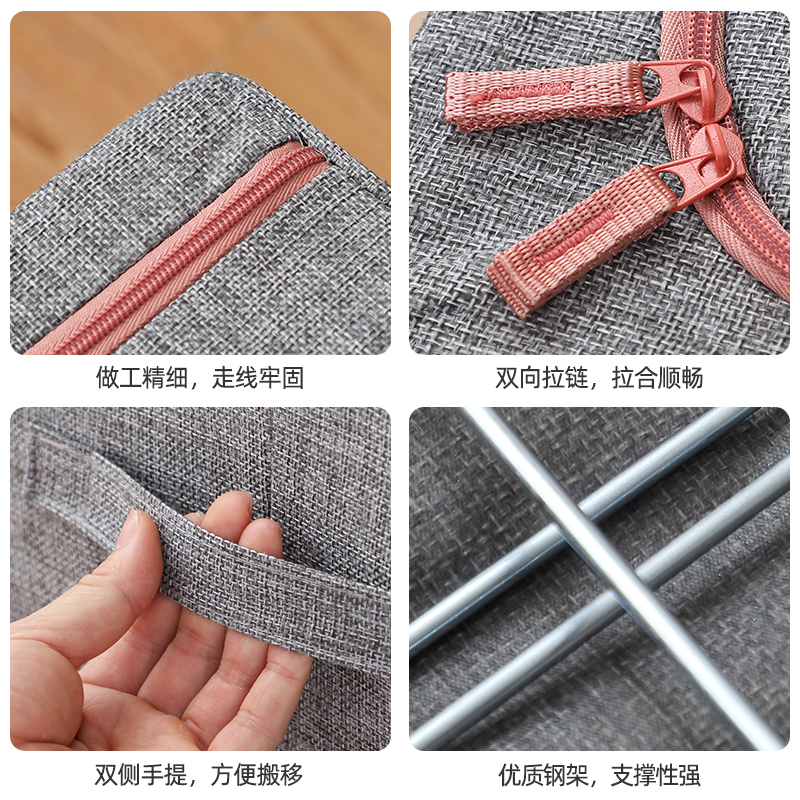 衣服收纳箱家用神器布艺装羽绒服衣物被子百纳箱66升整理师专用-图1