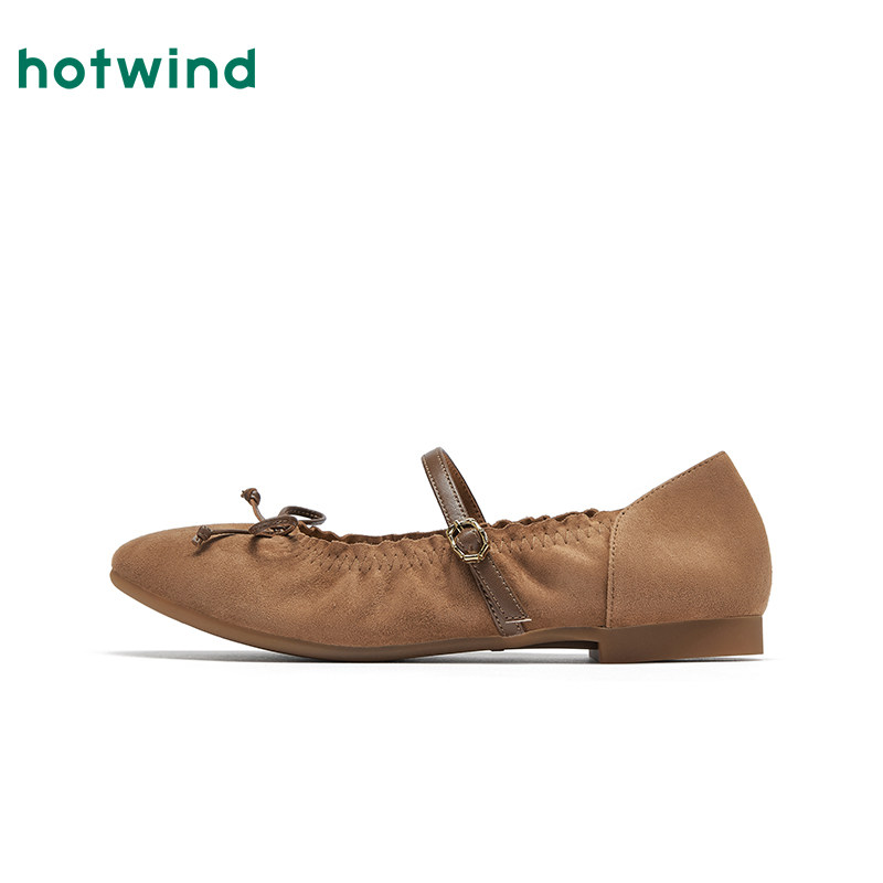 热风平底玛丽珍鞋2026年春季新款法式蝴蝶结浅口单鞋杏色百搭女鞋,淘宝优惠券,粉丝福利购,淘宝优惠卷