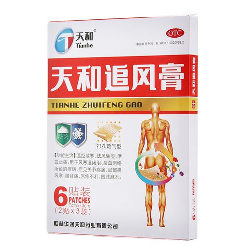 包邮】天和天和追风膏7cm*10cm*6贴祛风除湿活血止痛散寒高药正品 - 图0