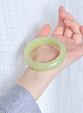 凤飞凰和田玉黄玉轮胎镯厚重大气