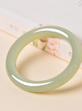 凤飞凰和田玉晴水冰透手镯