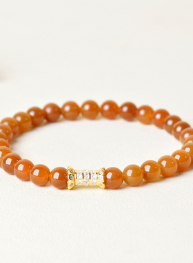 且末红糖手链女士圆珠卡6串珠