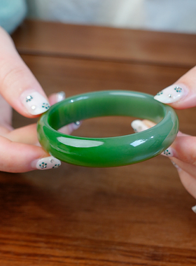 凤飞凰和田碧玉轮胎手镯女款