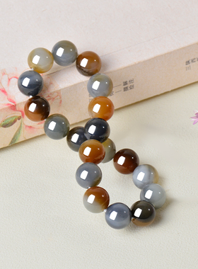 凤飞凰和田玉楼兰三色佛珠手串