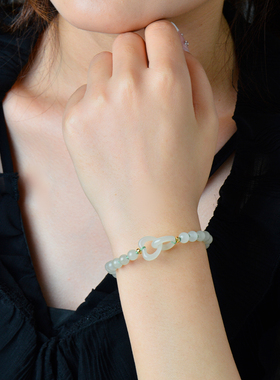 凤飞凰和田玉心心相印手链