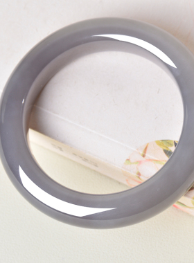 凤飞凰和田玉烟紫手镯女款大气