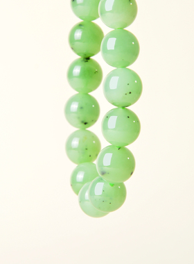 凤飞凰和田碧玉满绿佛珠手串