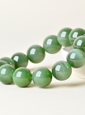 凤飞凰和田碧玉菠菜绿收藏级手链