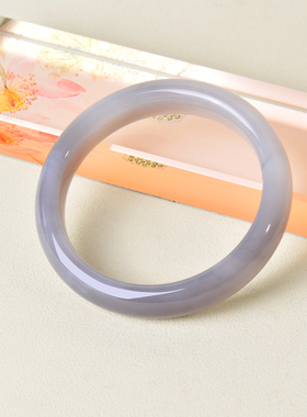 52.8mm和田玉烟紫手镯女款