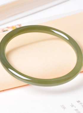 凤飞凰和田玉湖水绿冰透手镯