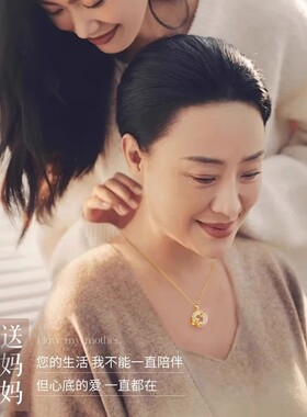 荷花平安扣项链女士款纯银2026年新款银饰品母亲节礼物送妈妈老婆