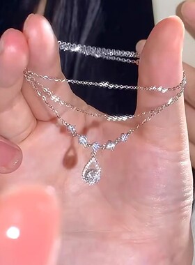 鱼人之泪纯银项链女款2026年新款锁骨链轻奢小众生日礼物送女朋友