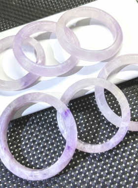 天然薰衣草紫水晶手镯超七紫水晶手镯高冰种水晶手串女送礼物