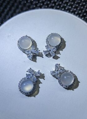 天然精品玉髓玛瑙项链吊坠镀 S925纯银 轻奢风 送女友 情人节礼物