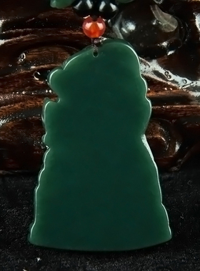 天然武财神玉佩关公吊坠送证书