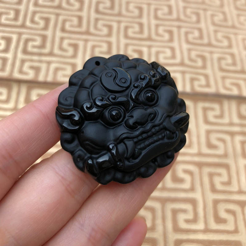 黑曜石吊坠本命年招财阴阳神兽敢当玉佩项链送证书男,淘宝优惠券,粉丝福利购,淘宝优惠卷