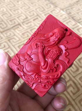 大刀关公车挂台湾原色朱砂武财神玉佩项链关二爷钥匙扣男女玉挂件