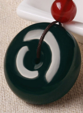 天然和田玉平安扣吊坠项链送证书