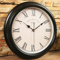 Keno time European style retro hanging clock living room mute American timepiece Large number modern creative clock hanging watch quartz clock