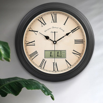 Kenos time European-style electronic clock hanging clock living room retro mute Nordic perpetual calendar hanging watch American clock