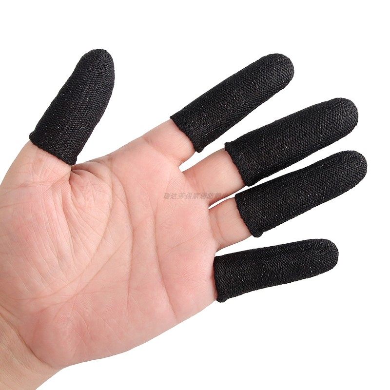 黑色防割手指套劳保加厚耐磨篆刻木雕防刀割防滑干活五指防护指套,淘宝优惠券,粉丝福利购,淘宝优惠卷
