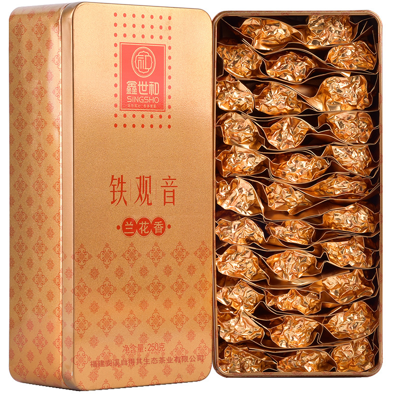 鑫世和旗舰店安溪铁观音茶叶新春茶正味兰花香清香型送礼盒装买1送1共500g3