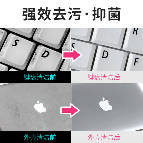 适用于苹果Macbook屏幕清洁剂air13笔记本pro15电脑键盘清洁套装配件鼠标灰尘指纹污渍吸清灰工具刷头擦布M4 - 图2