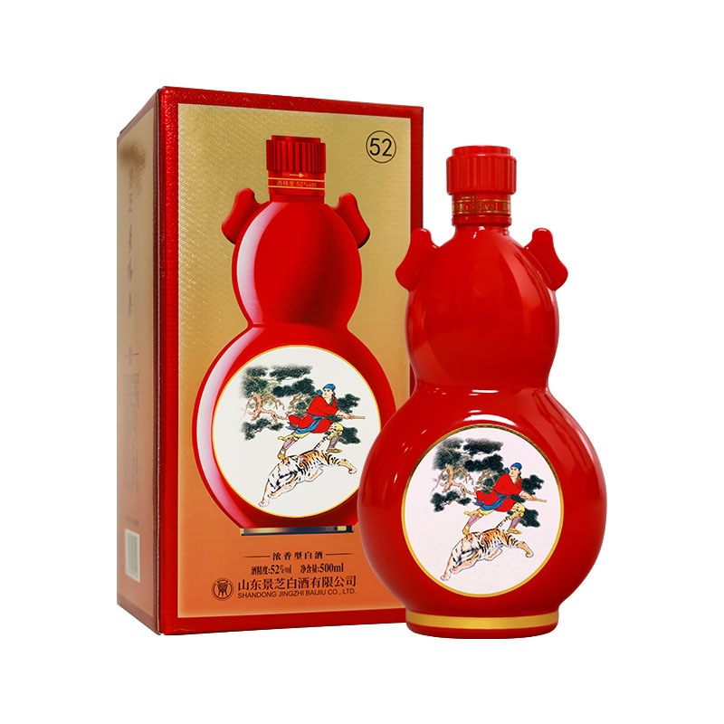 景芝 52度景阳春红葫芦浓香型白酒 500ml*6瓶精美包送礼自饮 - 图1