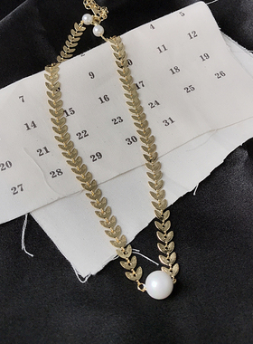 小众设计ins高级麦穗珍珠女生