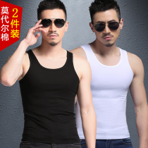 Modales Vest Summer Wear Ice Silk Undershirt Kan Shoulder Sports Fitness Elastic Sleeveless T-Shirt Male