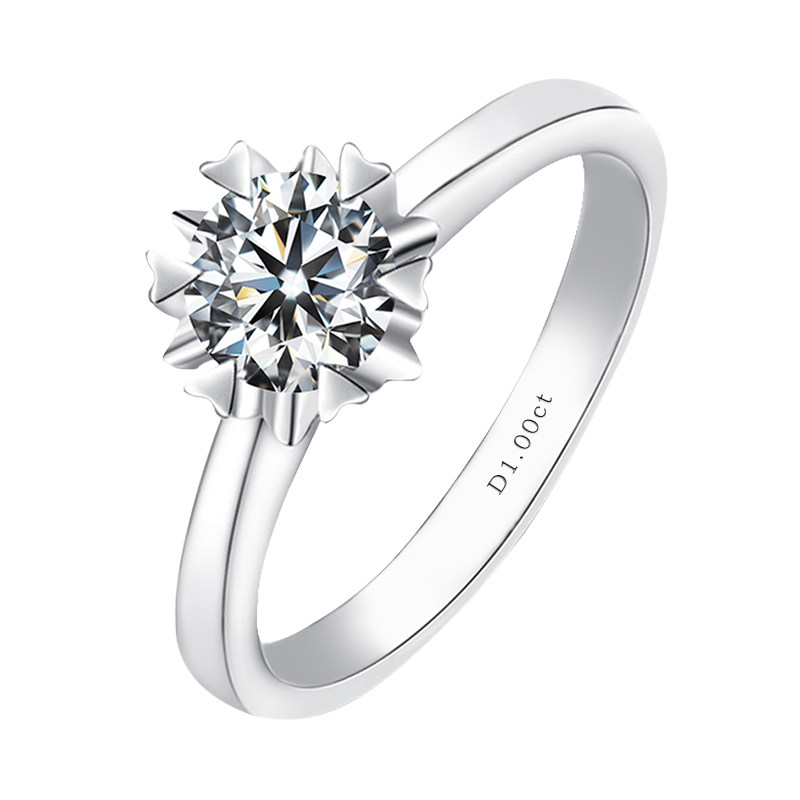 雪花钻戒女仿真钻石银18k金戒指 凡爱饰品戒指/指环