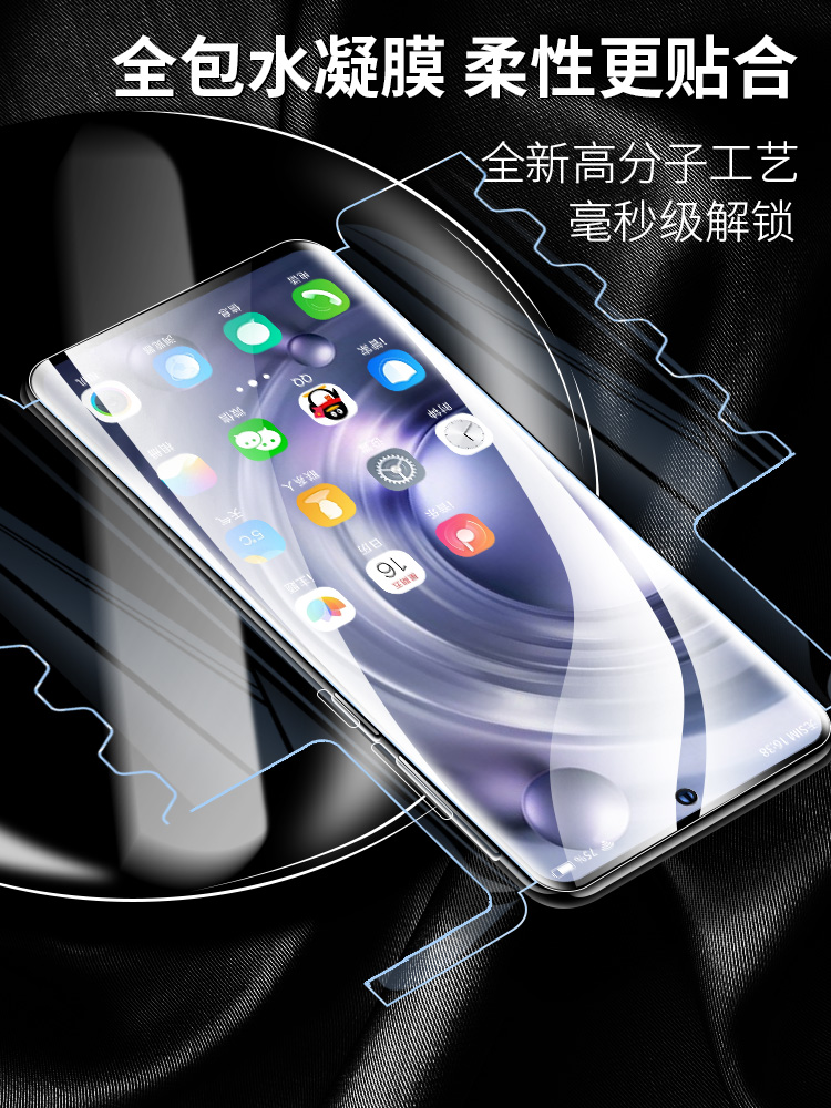 适用vivox80钢化水凝膜vivo x80pro曲面手机膜vivix80por全屏覆盖一体膜全包边框vovox80pro新款防摔蝴蝶软膜 - 图1