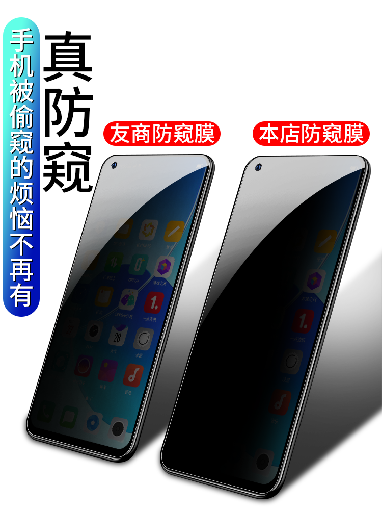 适用OPPORENO6钢化膜reno6pro+防窥膜六Pro加防窥偷窥por十全屏覆盖oppo防偷看隐私防偷窃手游手机贴磨砂全包 - 图1