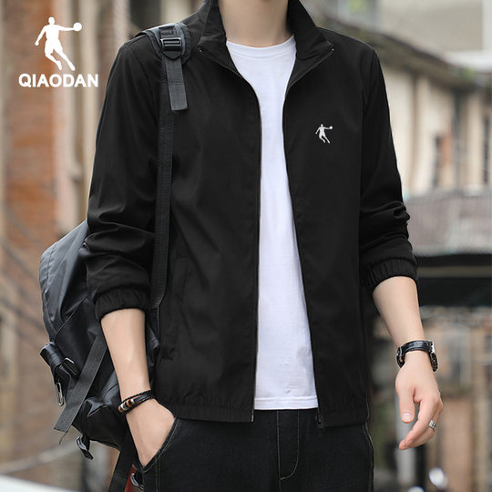 乔丹风衣外套男防水泼冲锋衣2025秋季新款官方正品男士蓝色运动服