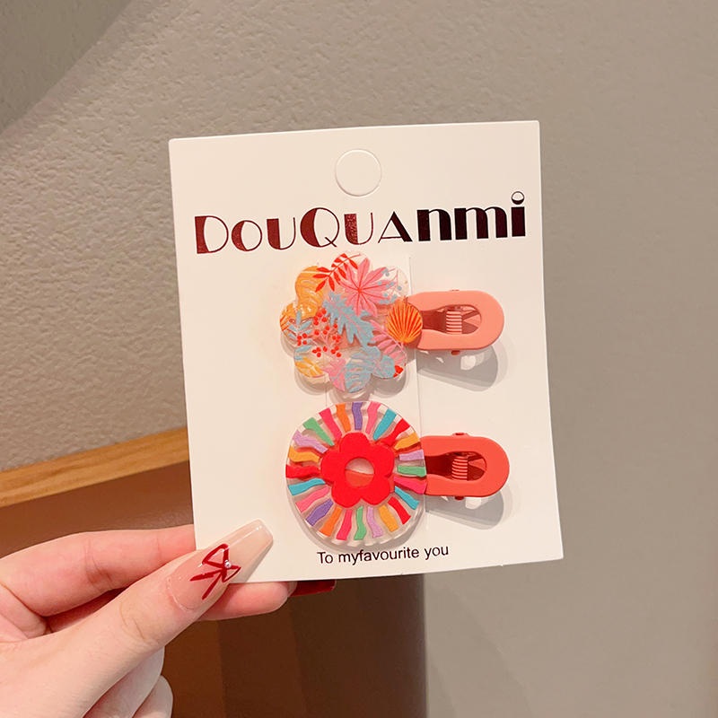 女童卡通涂鸦发卡小女孩刘海夹侧边夹子宝宝不伤发碎发夹儿童头饰 - 图0