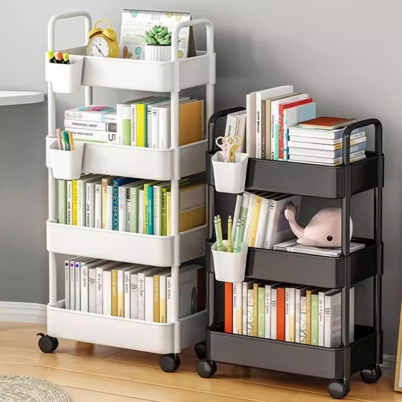 多层书架落地置物架可移动厨房蔬菜篮零食收纳小推车卧室床头架子,淘宝优惠券,粉丝福利购,淘宝优惠卷