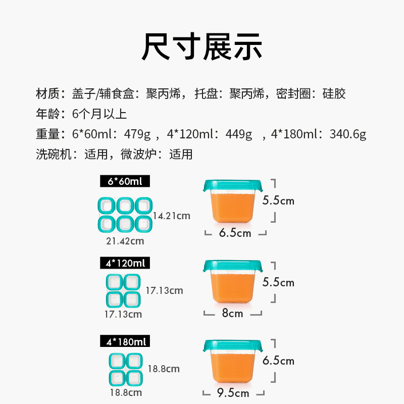 OXO奥秀婴儿辅食盒冷冻储存盒保鲜工具婴儿餐具外出便携可微波,淘宝优惠券,粉丝福利购,淘宝优惠卷