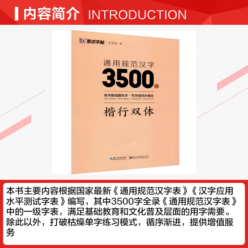 通用规范汉字3500字 楷行双体 荆霄鹏 墨点字帖漂亮临摹练字男女初学者硬笔书法练字帖入门速成练字帖 新华书店正版图书籍湖北美术 - 图1