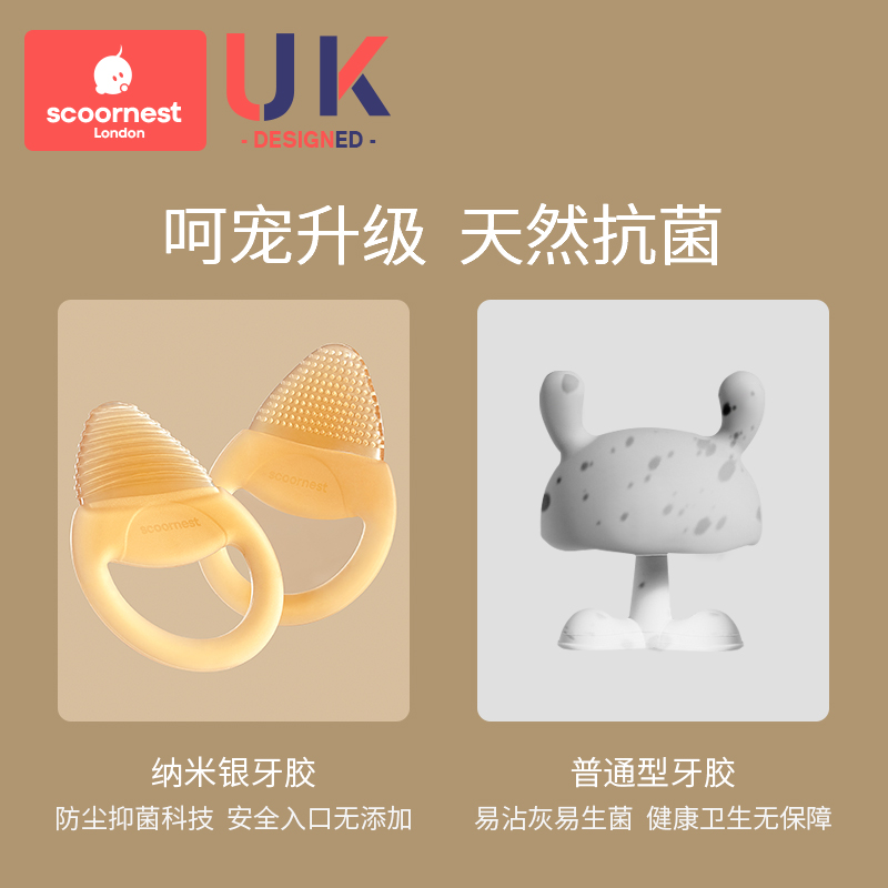 科巢婴儿手抓安抚牙胶磨牙棒防吃手神器宝宝咬咬硅胶玩具可水煮_婴童用品 第1张