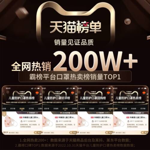 科巢婴儿童口罩秋冬3d立体宝宝专用月龄到1一6岁幼儿防风护口耳罩 - 图0