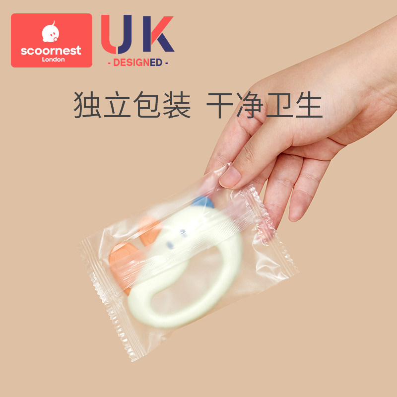 婴儿玩具手摇铃新生幼儿益智3牙胶 scoornest科巢摇铃