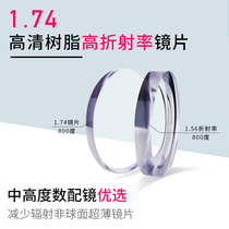 1 67 1 74 ultra-thin HD Anti-light discoloration Height Number of myopia arthroscopic aspherical resin lenses 2 pieces