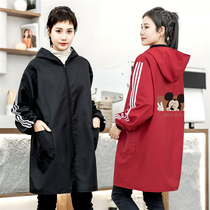 Work Wear Apron Hood Coat Long Sleeves Workwear Waterproof And Oil Proof Mens Home Kitchen Custom Lady Work Cartoon