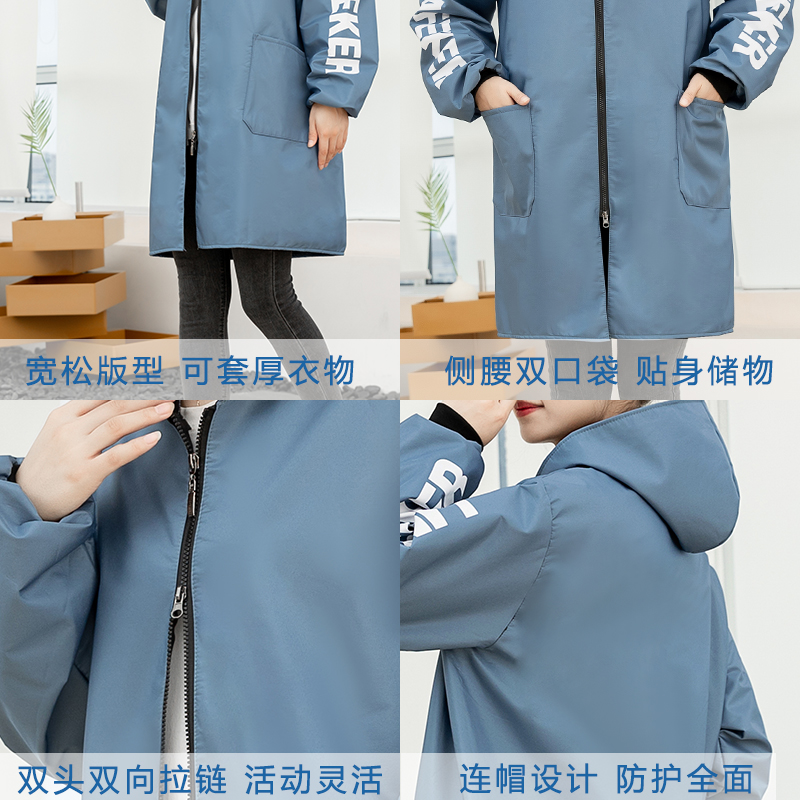 新款加绒洋气长袖防水防油家用围裙 迪迪龙简意围裙